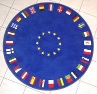 Europa Flaggen Teppich 200 cm rund  Flaggen der EU